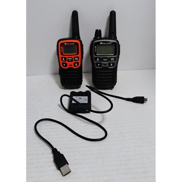 MIDLAND X-TALKER CORDLESS MIXED WALKIE TALKIE LOT OF 2 T51A TESTED WORKS READ!!! - Picture 1 of 9